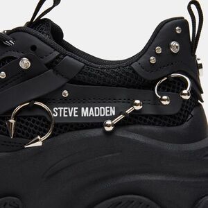 Steve Madden Black Sneakers with Metallic Details